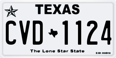 TX license plate CVD1124