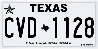TX license plate CVD1128