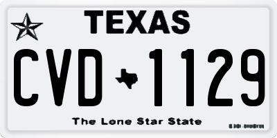 TX license plate CVD1129