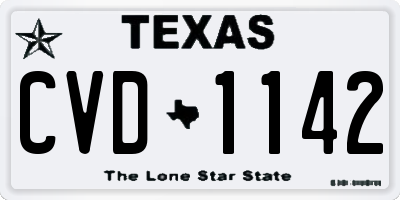 TX license plate CVD1142