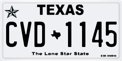 TX license plate CVD1145