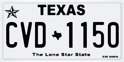 TX license plate CVD1150
