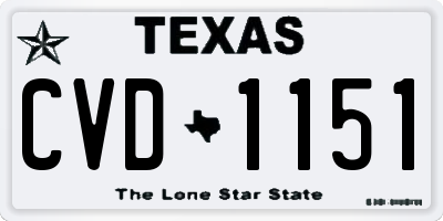 TX license plate CVD1151