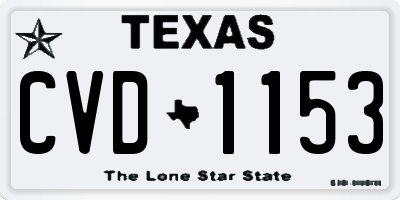 TX license plate CVD1153