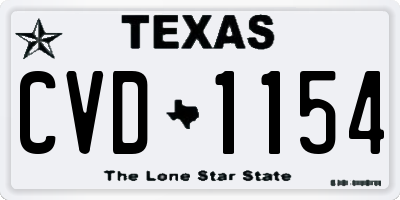 TX license plate CVD1154