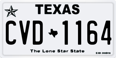 TX license plate CVD1164