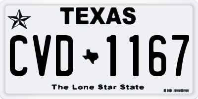 TX license plate CVD1167