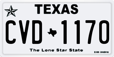 TX license plate CVD1170