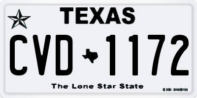 TX license plate CVD1172