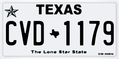 TX license plate CVD1179