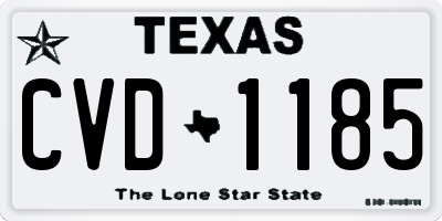 TX license plate CVD1185