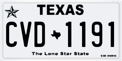 TX license plate CVD1191