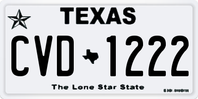 TX license plate CVD1222