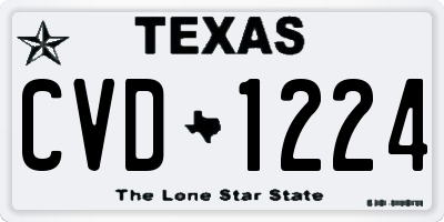TX license plate CVD1224