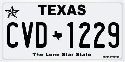 TX license plate CVD1229