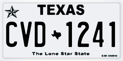 TX license plate CVD1241