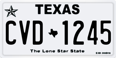 TX license plate CVD1245