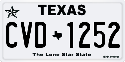 TX license plate CVD1252