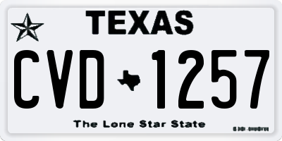 TX license plate CVD1257