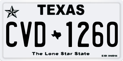 TX license plate CVD1260