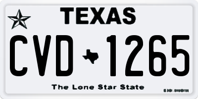 TX license plate CVD1265