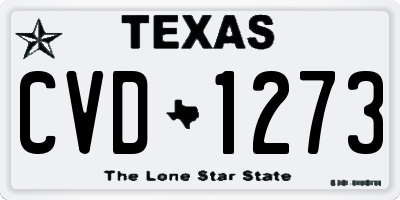 TX license plate CVD1273