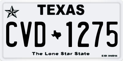 TX license plate CVD1275