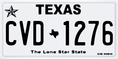 TX license plate CVD1276