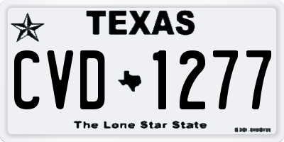 TX license plate CVD1277