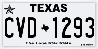 TX license plate CVD1293