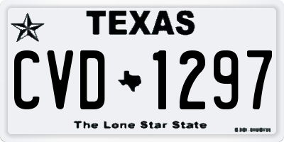 TX license plate CVD1297