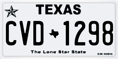 TX license plate CVD1298
