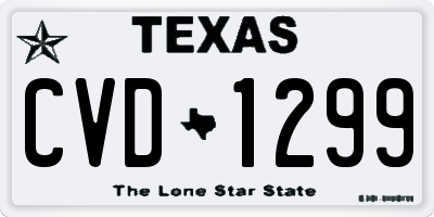 TX license plate CVD1299