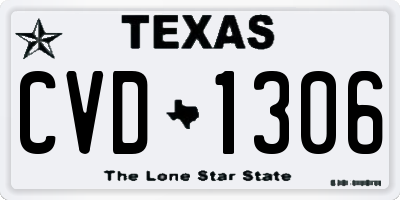 TX license plate CVD1306