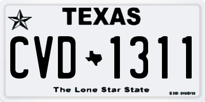 TX license plate CVD1311