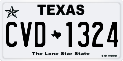 TX license plate CVD1324