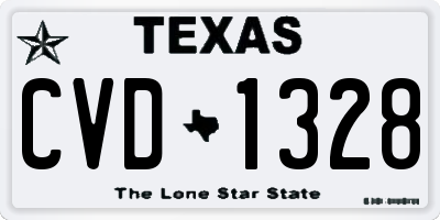 TX license plate CVD1328