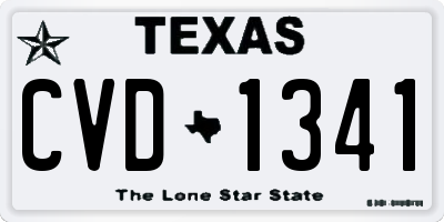 TX license plate CVD1341