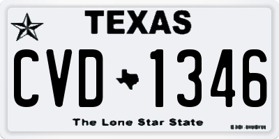TX license plate CVD1346