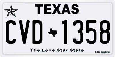 TX license plate CVD1358