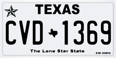 TX license plate CVD1369