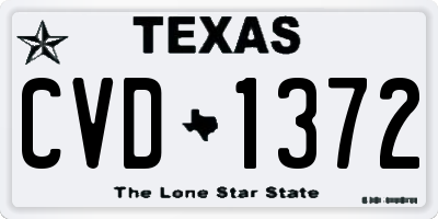 TX license plate CVD1372