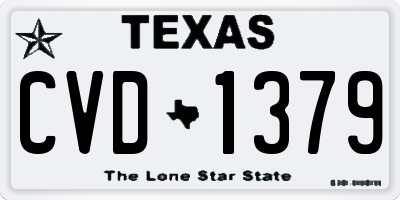 TX license plate CVD1379
