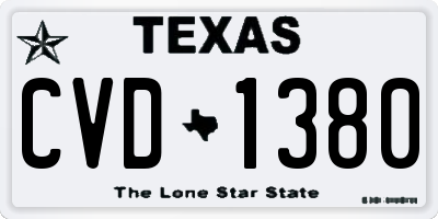 TX license plate CVD1380