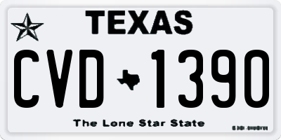 TX license plate CVD1390