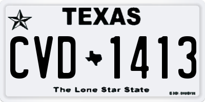 TX license plate CVD1413