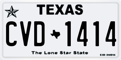 TX license plate CVD1414