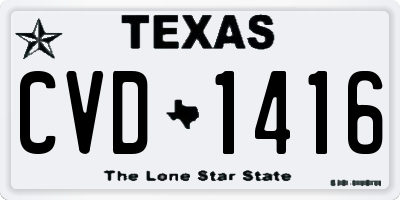TX license plate CVD1416