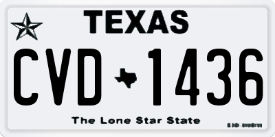 TX license plate CVD1436