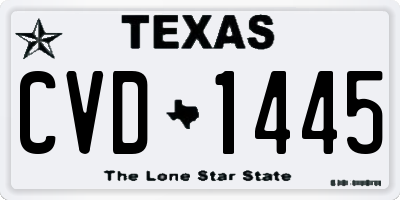 TX license plate CVD1445